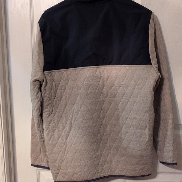 Southern Marsh Two-Tone Quilted Pullover - Navy and Tan - Picture 5 of 7